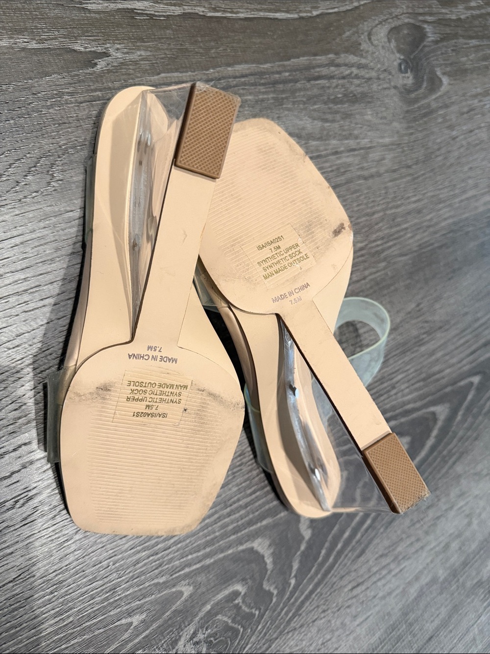 Steve Madden Clear Strap Block Heel Sandals - Picture 7 of 8